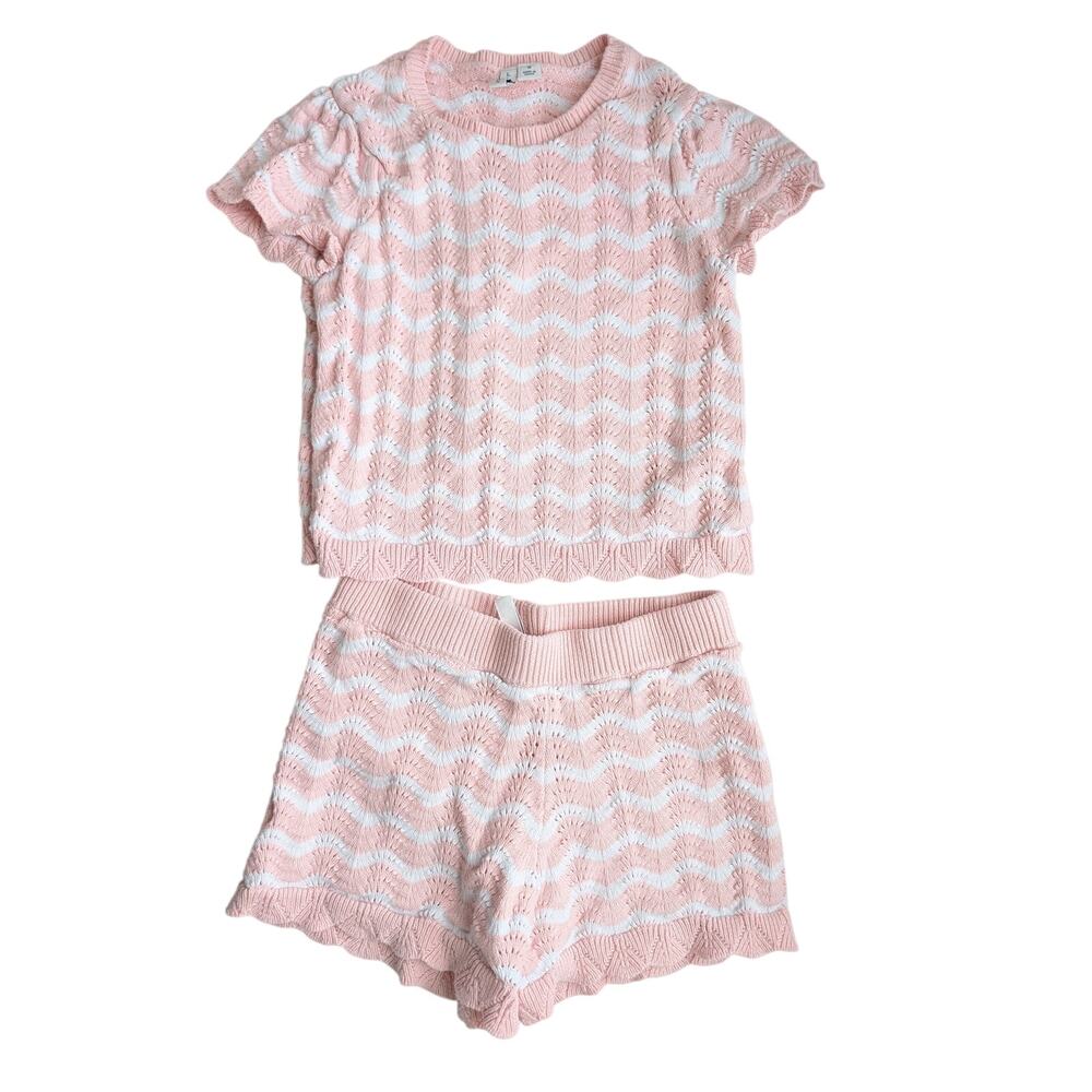 Janie & Jack Scalloped Knit Outfit Set - Top & Shorts - Sz 10